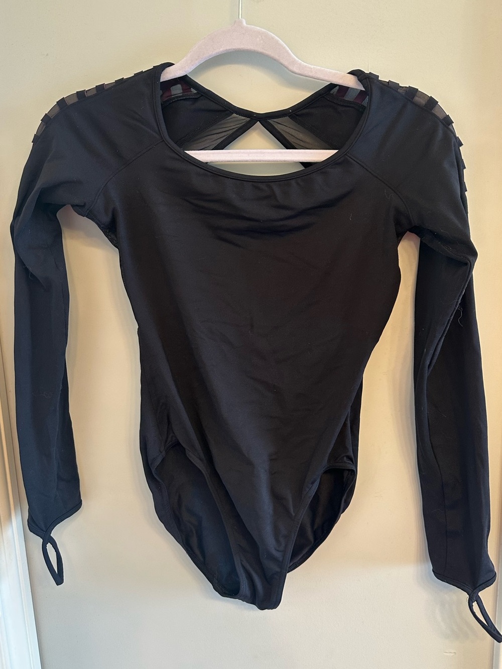 Mirella Black Long Sleeve Dance Leotard